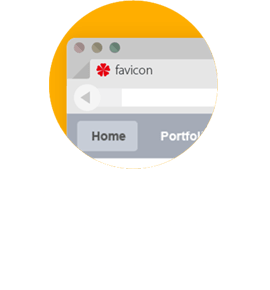 オリジナルFavicon｜Faviconとは、タブやお気に入りに左側に付いているマークのことです。コレをもちろんお付けします。